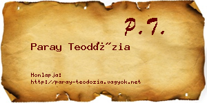 Paray Teodózia névjegykártya